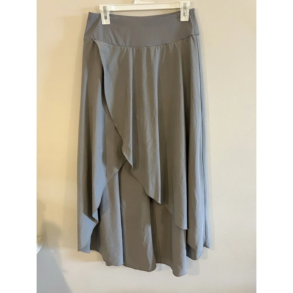 Halara Breezeful High Waisted High Low Ruffle 2-in-1 Flowy Skirt Size M Gray